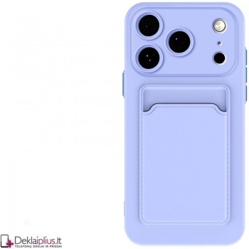 Guminis dėklas su kišenėle - šviesiai violetinis (Apple Iphone 17 Pro Max/18 Pro Max) Guminis dėklas su kišenėle - šviesiai violetinis (Apple Iphone 17 Pro Max/18 Pro Max)